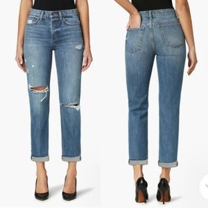 Joe's Jeans Scout Mid Rise Slim Double Roll Hem Boyfriend Jeans